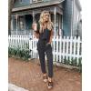 imagePRETTYGARDEN Jumpsuits for Women 2025 Spring Summer Casual Dressy Short Sleeve Romper Airport Vacation Travel OutfitsDark Grey