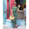 imagePRETTYGARDEN Jumpsuits for Women 2025 Spring Summer Casual Dressy Short Sleeve Romper Airport Vacation Travel OutfitsFruit Green