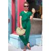 imagePRETTYGARDEN Jumpsuits for Women 2025 Spring Summer Casual Dressy Short Sleeve Romper Airport Vacation Travel OutfitsGreen