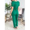 imagePRETTYGARDEN Jumpsuits for Women 2025 Spring Summer Casual Dressy Short Sleeve Romper Airport Vacation Travel OutfitsGreen