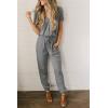 imagePRETTYGARDEN Jumpsuits for Women 2025 Spring Summer Casual Dressy Short Sleeve Romper Airport Vacation Travel OutfitsGrey