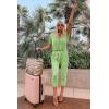 imagePRETTYGARDEN Jumpsuits for Women 2025 Spring Summer Casual Dressy Short Sleeve Romper Airport Vacation Travel OutfitsLight Green