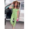 imagePRETTYGARDEN Jumpsuits for Women 2025 Spring Summer Casual Dressy Short Sleeve Romper Airport Vacation Travel OutfitsLight Green