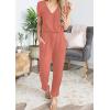 imagePRETTYGARDEN Jumpsuits for Women 2025 Spring Summer Casual Dressy Short Sleeve Romper Airport Vacation Travel OutfitsLight Pink