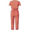 imagePRETTYGARDEN Jumpsuits for Women 2025 Spring Summer Casual Dressy Short Sleeve Romper Airport Vacation Travel OutfitsLight Pink