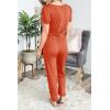 imagePRETTYGARDEN Jumpsuits for Women 2025 Spring Summer Casual Dressy Short Sleeve Romper Airport Vacation Travel OutfitsOrange Red