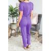 imagePRETTYGARDEN Jumpsuits for Women 2025 Spring Summer Casual Dressy Short Sleeve Romper Airport Vacation Travel OutfitsPurple