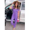 imagePRETTYGARDEN Jumpsuits for Women 2025 Spring Summer Casual Dressy Short Sleeve Romper Airport Vacation Travel OutfitsPurple