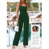 imagePRETTYGARDEN Summer Sleeveless Jumpsuits for Women Dressy Square Neck Wide Leg Pants Knitted One Piece Rompers with PocketsGreen