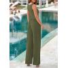 imagePRETTYGARDEN Summer Sleeveless Jumpsuits for Women Dressy Square Neck Wide Leg Pants Knitted One Piece Rompers with PocketsLight Army Green