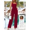 imagePRETTYGARDEN Summer Sleeveless Jumpsuits for Women Dressy Square Neck Wide Leg Pants Knitted One Piece Rompers with PocketsWine Red