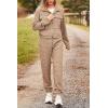 imagePRETTYGARDEN Womens 2025 Winter 2 Piece Outfit Tracksuit Long Sleeve Button Down Shacket Jacket Pockets Long Pants Casual SetDark Khaki