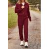imagePRETTYGARDEN Womens 2025 Winter 2 Piece Outfit Tracksuit Long Sleeve Button Down Shacket Jacket Pockets Long Pants Casual SetWine Red