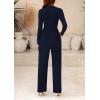 imagePRETTYGARDEN Womens Jumpsuit Dressy Casual Spring Fall Fashion One Piece Outfits Long Sleeve Mock Neck Wide Leg Pants RompersNavy