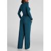 imagePRETTYGARDEN Womens Spring Fall Two Piece Outfits Tracksuits Long Sleeve Crop Tee Shirts Wide Leg Pants Matching Lounge SetsDark Blue