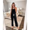 imagePRETTYGARDEN One Piece Jumpsuits for Women 2025 Summer Casual Drawstring Sleeveless Tank Romper Beach Vacation OutfitsAblack