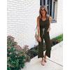 imagePRETTYGARDEN One Piece Jumpsuits for Women 2025 Summer Casual Drawstring Sleeveless Tank Romper Beach Vacation OutfitsZarmy Green