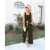 imagePRETTYGARDEN One Piece Jumpsuits for Women 2025 Summer Casual Drawstring Sleeveless Tank Romper Beach Vacation OutfitsZarmy Green