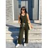 imagePRETTYGARDEN One Piece Jumpsuits for Women 2025 Summer Casual Drawstring Sleeveless Tank Romper Beach Vacation OutfitsZarmy Green
