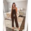 imagePRETTYGARDEN One Piece Jumpsuits for Women 2025 Summer Casual Drawstring Sleeveless Tank Romper Beach Vacation OutfitsZcoffee