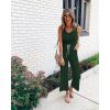 imagePRETTYGARDEN One Piece Jumpsuits for Women 2025 Summer Casual Drawstring Sleeveless Tank Romper Beach Vacation OutfitsZdark Green