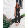 imagePRETTYGARDEN One Piece Jumpsuits for Women 2025 Summer Casual Drawstring Sleeveless Tank Romper Beach Vacation OutfitsZdark Grey