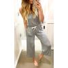 imagePRETTYGARDEN One Piece Jumpsuits for Women 2025 Summer Casual Drawstring Sleeveless Tank Romper Beach Vacation OutfitsZgrey