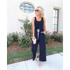 imagePRETTYGARDEN One Piece Jumpsuits for Women 2025 Summer Casual Drawstring Sleeveless Tank Romper Beach Vacation OutfitsZnavy
