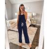 imagePRETTYGARDEN One Piece Jumpsuits for Women 2025 Summer Casual Drawstring Sleeveless Tank Romper Beach Vacation OutfitsZnavy