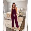 imagePRETTYGARDEN One Piece Jumpsuits for Women 2025 Summer Casual Drawstring Sleeveless Tank Romper Beach Vacation OutfitsZwine Red