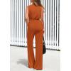 imagePRETTYGARDEN Spring Jumpsuits for Women Casual Dressy 2025 One Piece Outfits Sleeveless Mock Neck Wide Leg Pants RompersBrick Red