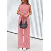 imagePRETTYGARDEN Spring Jumpsuits for Women Casual Dressy 2025 One Piece Outfits Sleeveless Mock Neck Wide Leg Pants RompersDusty Pink