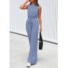 imagePRETTYGARDEN Spring Jumpsuits for Women Casual Dressy 2025 One Piece Outfits Sleeveless Mock Neck Wide Leg Pants RompersHaze Blue