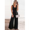 imagePRETTYGARDEN Sleeveless Tank Wide Leg One Piece Jumpsuits 2025 Spring Summer Travel Airport Outfits Casual Pants RompersBlack