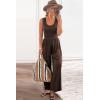 imagePRETTYGARDEN Sleeveless Tank Wide Leg One Piece Jumpsuits 2025 Spring Summer Travel Airport Outfits Casual Pants RompersBrown