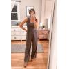 imagePRETTYGARDEN Sleeveless Tank Wide Leg One Piece Jumpsuits 2025 Spring Summer Travel Airport Outfits Casual Pants RompersDark Grey