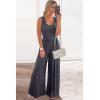 imagePRETTYGARDEN Sleeveless Tank Wide Leg One Piece Jumpsuits 2025 Spring Summer Travel Airport Outfits Casual Pants RompersDark Grey