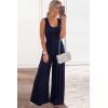 imagePRETTYGARDEN Sleeveless Tank Wide Leg One Piece Jumpsuits 2025 Spring Summer Travel Airport Outfits Casual Pants RompersNavy