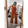 imagePRETTYGARDEN Sleeveless Tank Wide Leg One Piece Jumpsuits 2025 Spring Summer Travel Airport Outfits Casual Pants RompersOrange Red