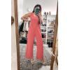 imagePRETTYGARDEN Sleeveless Tank Wide Leg One Piece Jumpsuits 2025 Spring Summer Travel Airport Outfits Casual Pants RompersPink