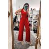 imagePRETTYGARDEN Sleeveless Tank Wide Leg One Piece Jumpsuits 2025 Spring Summer Travel Airport Outfits Casual Pants RompersRed
