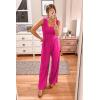 imagePRETTYGARDEN Sleeveless Tank Wide Leg One Piece Jumpsuits 2025 Spring Summer Travel Airport Outfits Casual Pants RompersRose Red