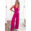 imagePRETTYGARDEN Sleeveless Tank Wide Leg One Piece Jumpsuits 2025 Spring Summer Travel Airport Outfits Casual Pants RompersRose Red