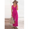 imagePRETTYGARDEN Sleeveless Tank Wide Leg One Piece Jumpsuits 2025 Spring Summer Travel Airport Outfits Casual Pants RompersRose Red