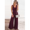 imagePRETTYGARDEN Sleeveless Tank Wide Leg One Piece Jumpsuits 2025 Spring Summer Travel Airport Outfits Casual Pants RompersWine Red