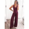 imagePRETTYGARDEN Sleeveless Tank Wide Leg One Piece Jumpsuits 2025 Spring Summer Travel Airport Outfits Casual Pants RompersWine Red