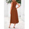 imagePRETTYGARDEN Spring Casual Dresses for Women 2025 Summer Business Work Midi Sleeveless A Line Pleated Cocktail DressCaramel