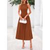 imagePRETTYGARDEN Spring Casual Dresses for Women 2025 Summer Business Work Midi Sleeveless A Line Pleated Cocktail DressCaramel