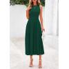 imagePRETTYGARDEN Spring Casual Dresses for Women 2025 Summer Business Work Midi Sleeveless A Line Pleated Cocktail DressDark Green