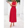 imagePRETTYGARDEN Spring Casual Dresses for Women 2025 Summer Business Work Midi Sleeveless A Line Pleated Cocktail DressRed